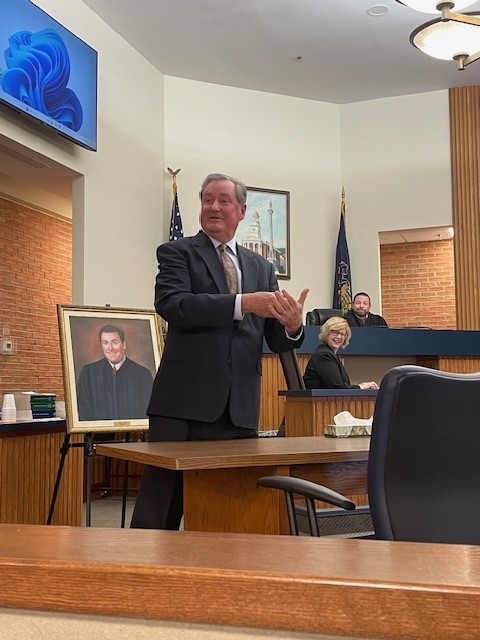 Timothy S. Searer of Lewistown had his photo hung in the Lewistown Courthouse as a Court of Common Pleas Judge.